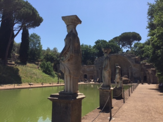 Day 5, Caryatids; view to the pavilion